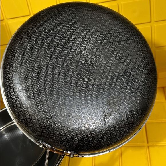 HEXCLAD 5 Piece Nonstick Stainless Steel Frying Pan Set 8 10 12 Wok $600 - Picture 6 of 11